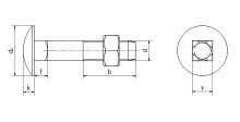Šroub vratový s maticí DIN 603 4.6 Zn M16x300 (1)