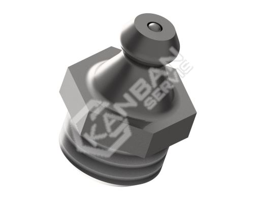 Mazací hlavice kulová přímá 180° typ H1 DIN 71412 MS mosaz M10x1,00