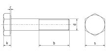 Šroub se šestihrannou hlavou DIN 960 8.8 St M10x1,25x50 (1)