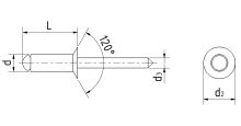 Trhací nýt standardní ZH 120° DIN 7337 B Inox A2/Inox A2 pr.3,2x12 (1)