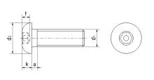 Šroub s půlkulatou hlavou ~ISO 7380-1 Inox A2 bezpečnostní M6x16 (1)