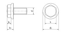 Šroub pojistný žebrovaný VERBUS RIPP-LOCK tř.100 St 6hr.hl. M12x25 (1)