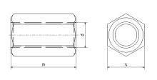 Matice šestihranná spojovací DIN 6334 5.8 Zn M8x24 (1)