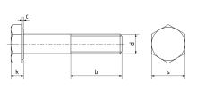 Šroub se šestihrannou hlavou DIN 931 Inox A4-70 M14x50 (1)