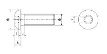 Šroub s půlkulatou hlavou ISO 7380-1 Inox A4 M3x16 (1)
