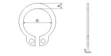 Pojistný kroužek pro hřídel DIN 471 St pr.15