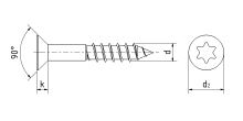 Vrut univerzal zap.hlava část.závit DIN 7997 Znžl. TORX 5,0x80 (1)
