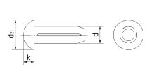 Hřeb rýhovaný s půlkulatou hlavou DIN 1476 Inox A2 pr.2,0x6 (1)